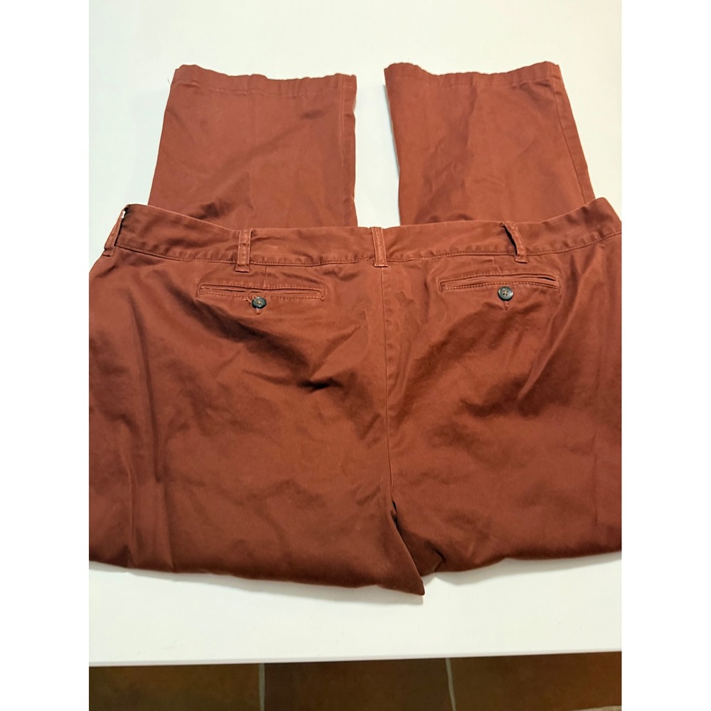 Lands End Pants Womens 24W/P Rust Fit 2 Chino Straight Leg Cotton Petite Plus